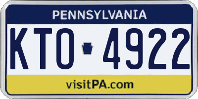 PA license plate KTO4922