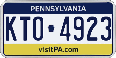 PA license plate KTO4923