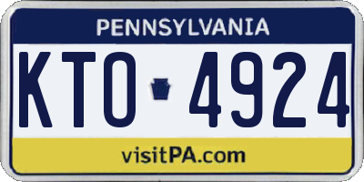 PA license plate KTO4924
