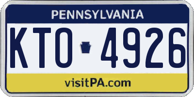 PA license plate KTO4926