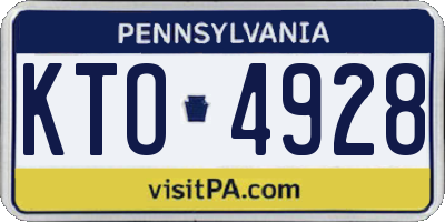 PA license plate KTO4928