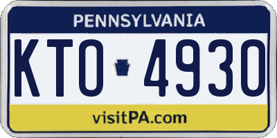 PA license plate KTO4930