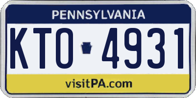 PA license plate KTO4931