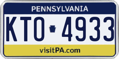 PA license plate KTO4933