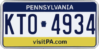 PA license plate KTO4934