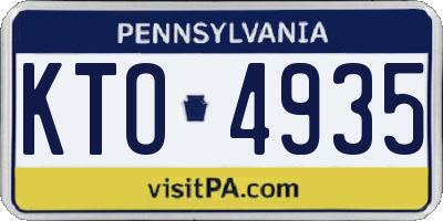 PA license plate KTO4935