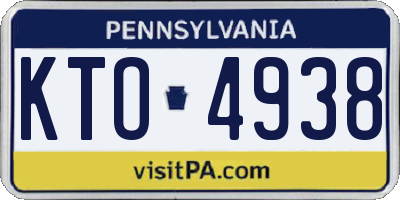 PA license plate KTO4938