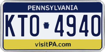PA license plate KTO4940