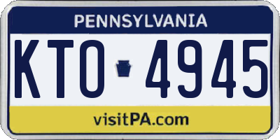 PA license plate KTO4945