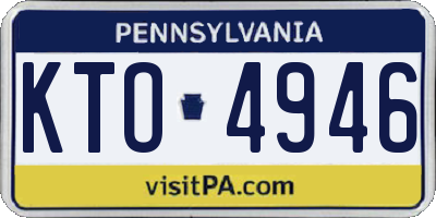 PA license plate KTO4946