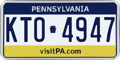 PA license plate KTO4947