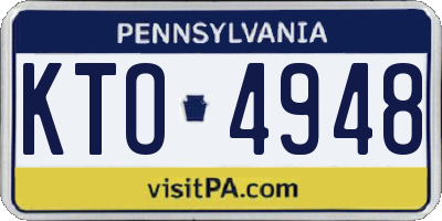 PA license plate KTO4948