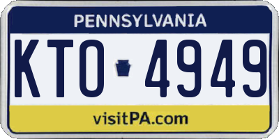 PA license plate KTO4949