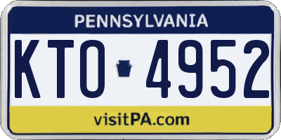 PA license plate KTO4952