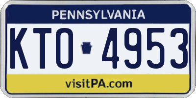 PA license plate KTO4953