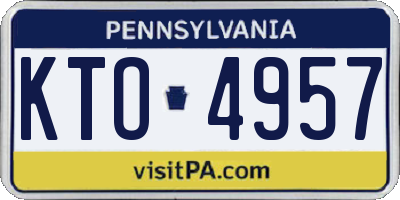 PA license plate KTO4957