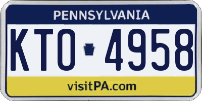 PA license plate KTO4958