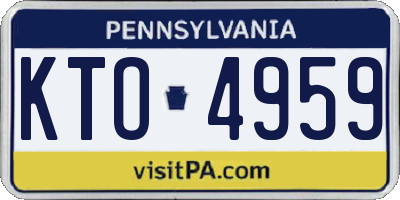 PA license plate KTO4959