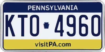 PA license plate KTO4960