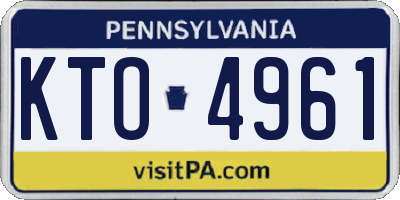 PA license plate KTO4961