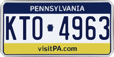 PA license plate KTO4963