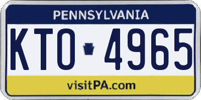 PA license plate KTO4965