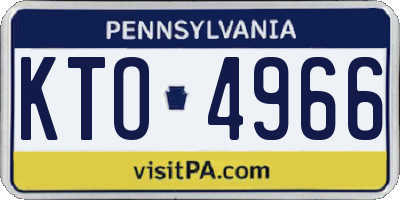 PA license plate KTO4966