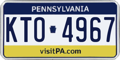 PA license plate KTO4967