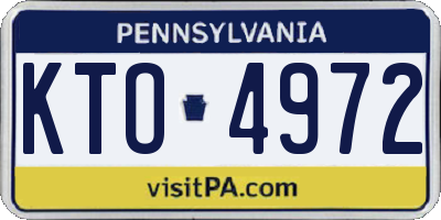 PA license plate KTO4972