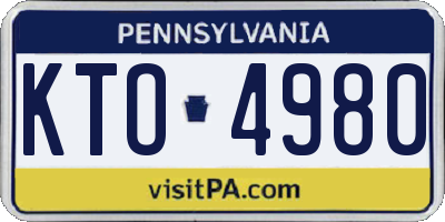 PA license plate KTO4980