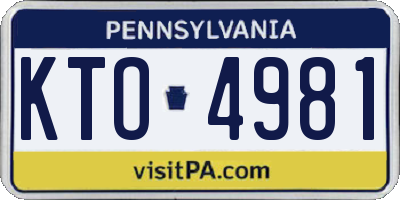 PA license plate KTO4981