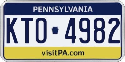 PA license plate KTO4982