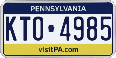PA license plate KTO4985