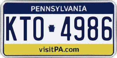 PA license plate KTO4986