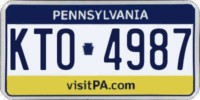 PA license plate KTO4987