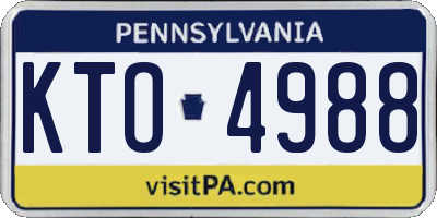 PA license plate KTO4988