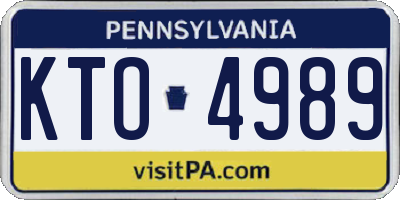 PA license plate KTO4989