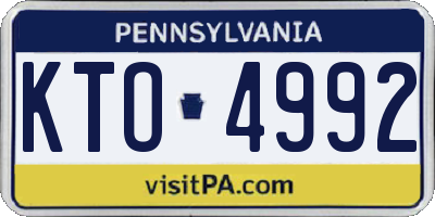 PA license plate KTO4992