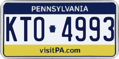 PA license plate KTO4993
