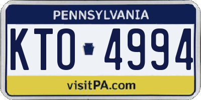 PA license plate KTO4994