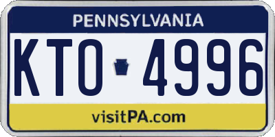 PA license plate KTO4996