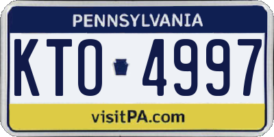 PA license plate KTO4997