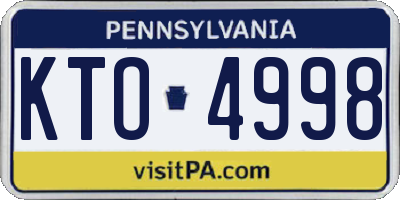 PA license plate KTO4998
