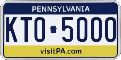 PA license plate KTO5000