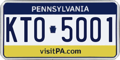 PA license plate KTO5001