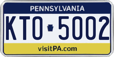 PA license plate KTO5002