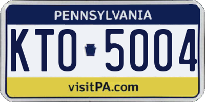 PA license plate KTO5004