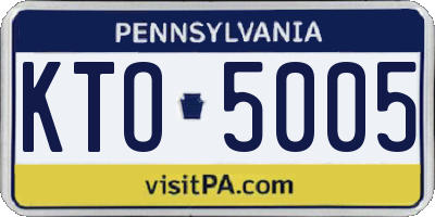 PA license plate KTO5005
