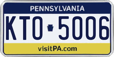 PA license plate KTO5006