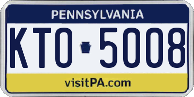 PA license plate KTO5008